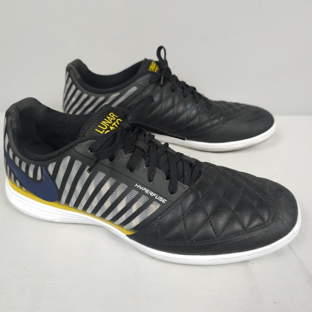 Nike Lunar Gato 2 II Shoes Men Size 11 Black Midnight Navy Indoor Soccer